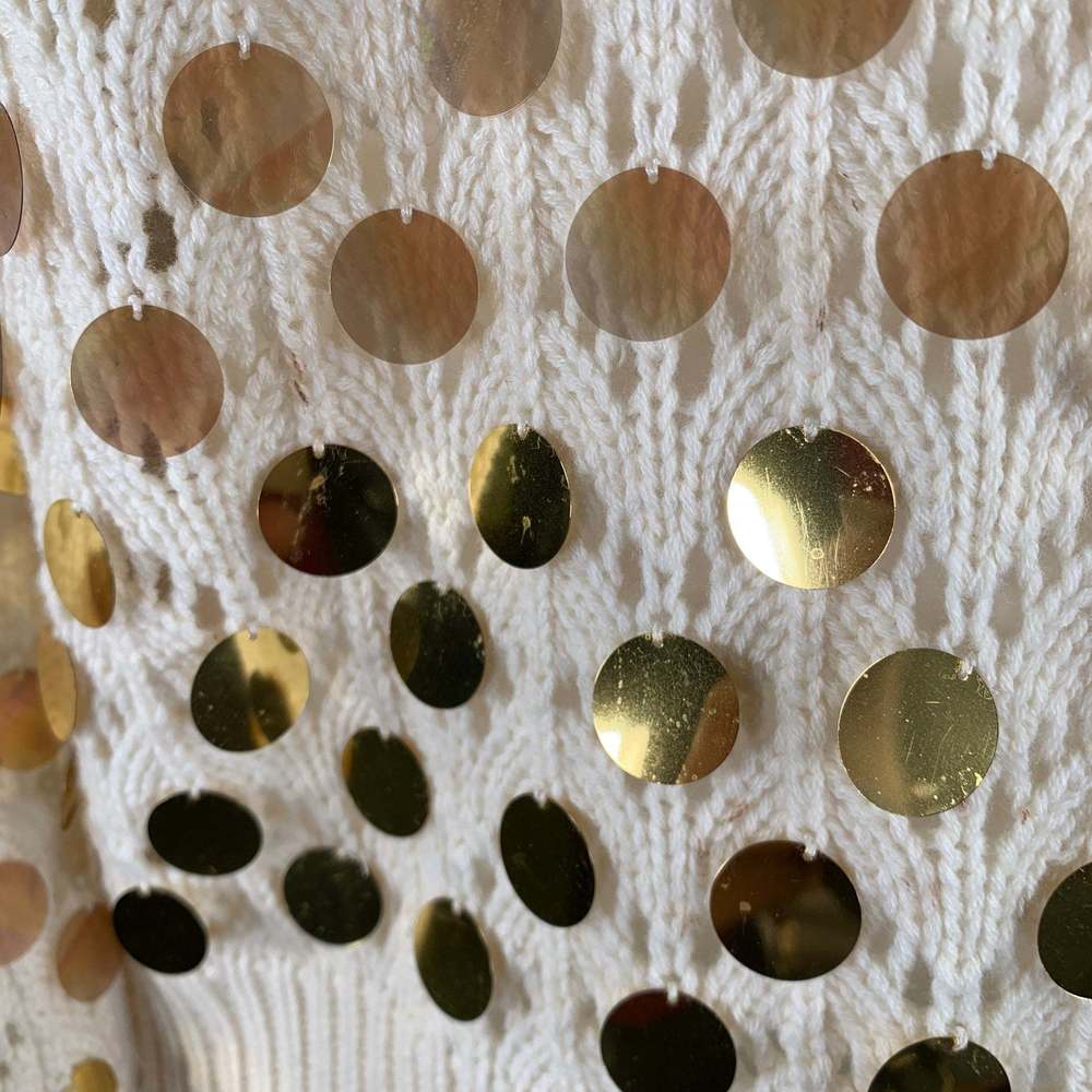 MARC JACOBS Cream Gold Wool Cashmere Payettes Sweater - Picture 5 of 7